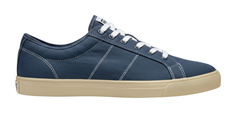 Casual sneakers display urban storefront product fashion environment viewpoint stylish concept. Cut out PNG