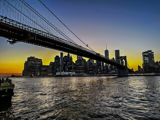 New York At Night Under a Foggy and Cloudy Sky	
