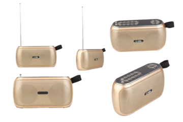 Retro Portable Radio Isolated on White Background