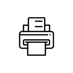 Print Icon: Clean graphic of a modern printer, ideal for web design and user interfaces. This illustration captures simplicity and functionality.