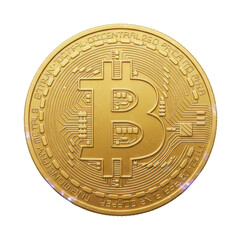 Bitcoin symbol cryptocurrency market digital currency coin financial technology investment concept. Cut out PNG