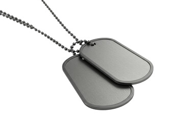 Commemorative military dog tags indoor neutral symbol of honor. Cut out PNG