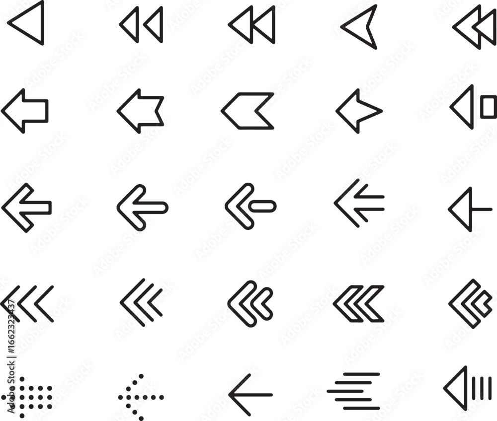 Leinwandbilder thin line icon set for arrow arrowsdirection navigation button. pixel perfect icons editable stroke.