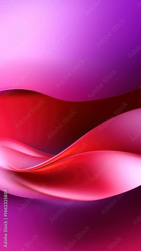 Poster abstract video concept with flowing red and pink waves. captured from a low-angle, showcasing smooth