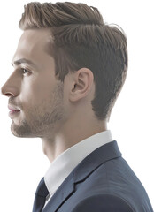 Isolated Businessman Silhouette on White Background
