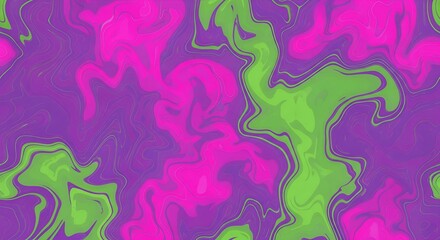 Abstract background with fluid shapes and vibrant colors of pink, green, and purple