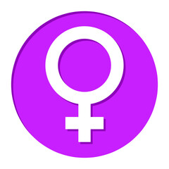Obraz premium purple and white circle button with a female sign