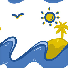 sea and beach seamless pattern, suitable for summer