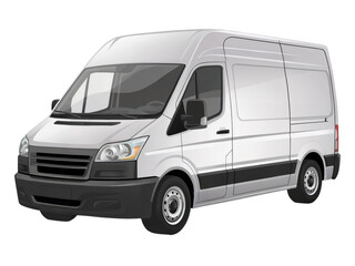 Png white cargo van delivery vehicle transportation commercial van for business and moving services auto Isolated on white background