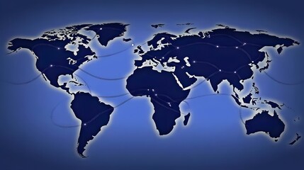 Global Network Connections World Map Illustration