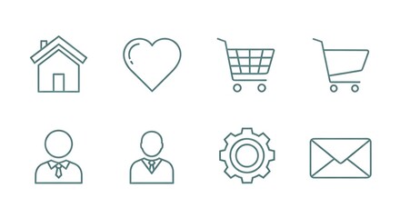 Collection of thin line icons for web and mobile design isolated on white background