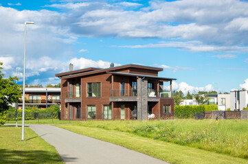houses against the blue sky