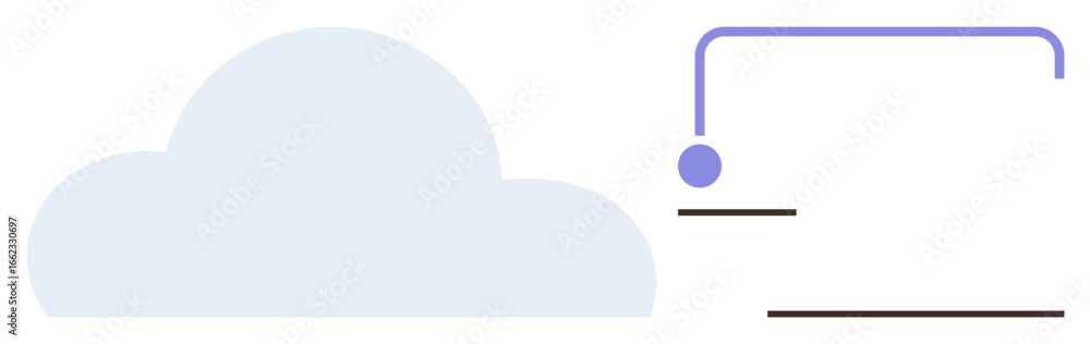 Poster cloud and network connection line with node, highlighting digital processes, storage, and linkage. i