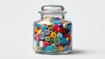 Colorful buttons in a glass jar (2)
