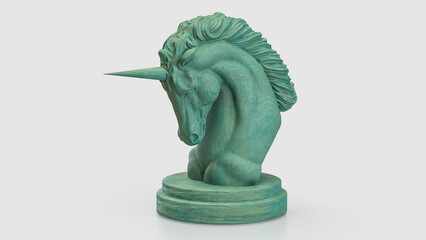Fototapeta premium The Green Marble Unicorn and Start up for Business concept 3d Rendering.