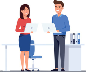 Obraz premium Business colleagues collaborating using digital tablets in modern office environment 