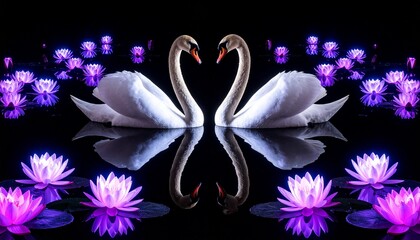 Symphony of Swans A Ballet of Love in a Water Garden at Twilight