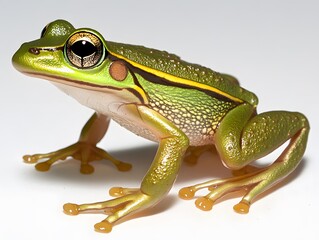 Fototapeta premium Vibrant Green Tree Frog Closeup Studio Shot