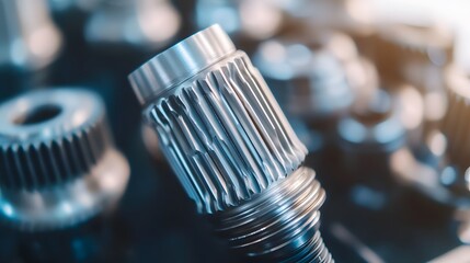 Closeup Detailed Precision Metal Gears and Components Industrial Machinery