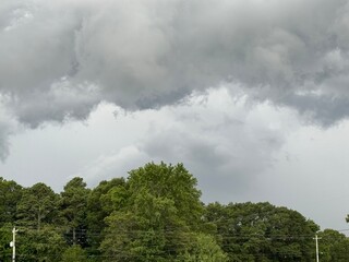 Obraz premium Localized Storm Cell Over Forested Area