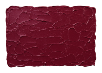 Textured burgundy paint stroke abstract art studio digital creative space visual expression. Cut out PNG