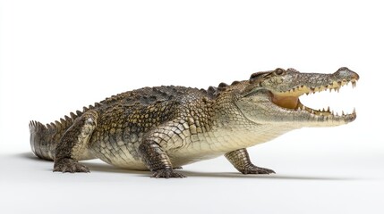 Obraz premium Crocodile profile on white