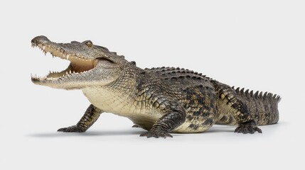 Obraz premium Crocodilian on white background