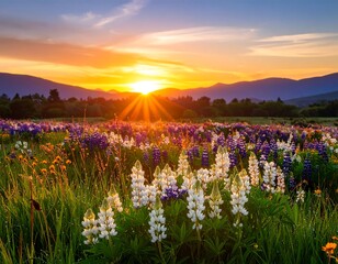 Sunrise over wildflowers (2)