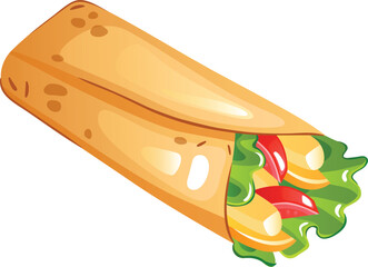 vector illustration of vegetable roll