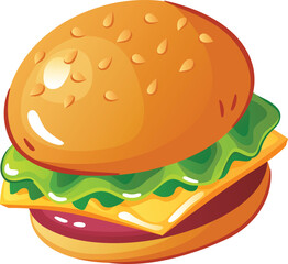 hamburger on white background