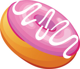 vector illustration of a pink donut