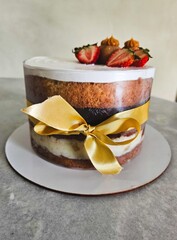 Delicious Cake with Fruits and Topping