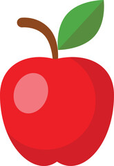 red apple with leaf