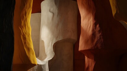 Abstract Colorful Stone Sculptures Background Warm Light