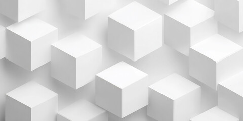 Obraz premium Rotating 3D cubes on white grid background