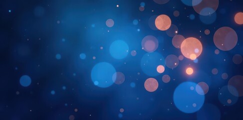 Deep blue abstract backdrop, glowing bokeh lights, elegant feel , design, artistic, lights