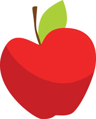 red apple with leaf