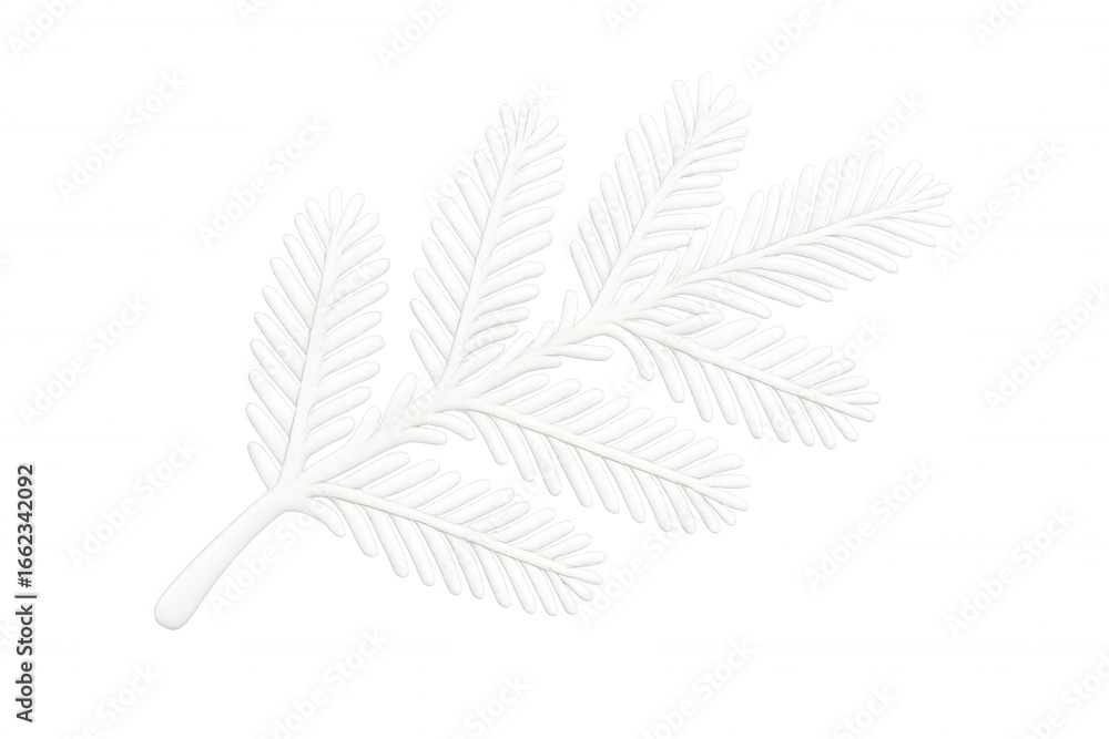 Poster 3d rendering of a white fir branch isolated on transparent background, adding a touch of winter magi