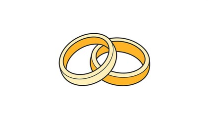 Two wedding rings depicted in a graphic style.