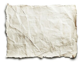 Aged, crumpled paper sheet