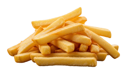 Delicious french fries served hot restaurant kitchen food inviting atmosphere shot comfort food concept. Cut out PNG