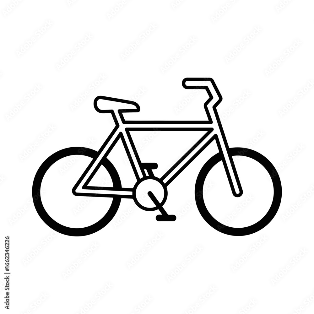 Poster Vector Icon of a Bicycle in Simple Line Design  