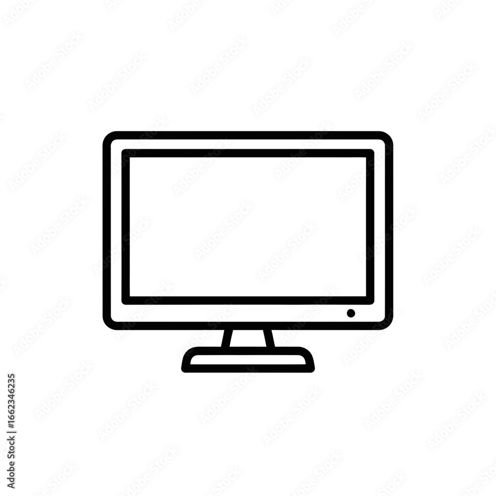 Poster computer monitor icon in minimalist style on white background