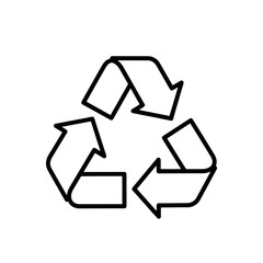 Recycling symbol vector icon in minimalist style on white background  