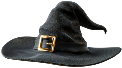 Pointed Witch Hat with Ribbon PNG Transparent