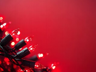 Red Christmas Lights Festive Background Design