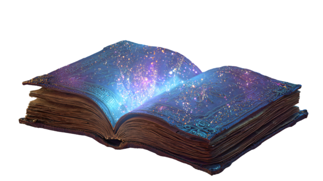 Ancient Magic Grimoire Book PNG Isolated Halloween Prop