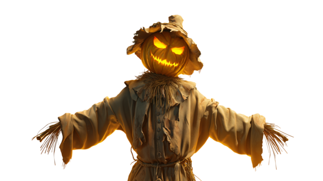 Haunted Pumpkin Lantern PNG Isolated Prop