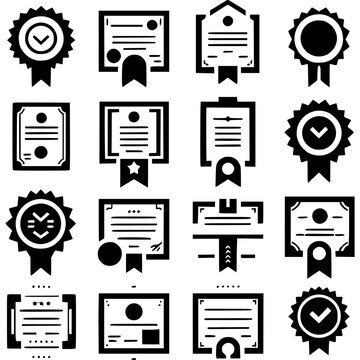 Zertifikate & Auszeichnungen Icon-Set - 2