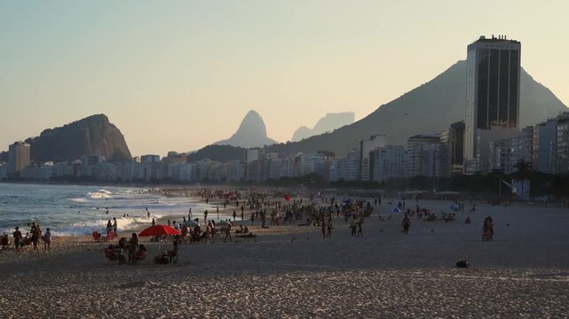copacabana rio de janeiro sunset brazil golden hour